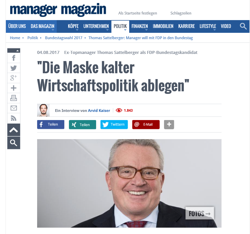 Sommerinterview im Manager Magazin