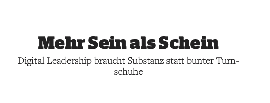 11/2016 - Mehr Sein als Schein