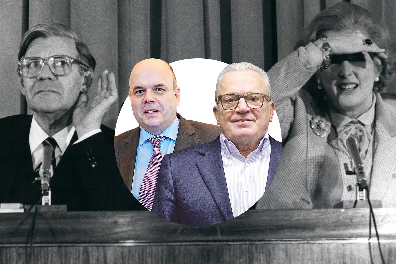 Winfried Felser (Mitte, links) ist Internetunternehmer, Zukunftsforscher und Autor. Thomas Sattelberger war Personalvorstand bei Telekom und Continental.