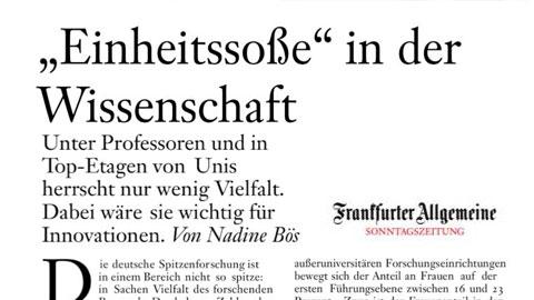 Frankfurter Allgemeine - "Einheitssoße" in der Wissenschaft
